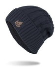 Velvet Short Cuffed Pullover Knitted Beanie Hat