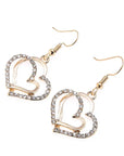 3 Pcs Set Heart Shaped Jewelry Set of Earrings Pendant Necklace for Women Exquisite Fashion Rhinestone Double Heart Jewelry Set