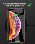 Double-sided magnetic metal tempered glass + front privacy glass phone case