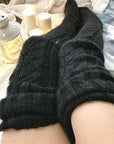 Winter Socks Over The Knee Lengthened Long Tube Knitted Pile Socks