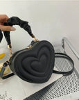 Fashion Love Heart Shape Shoulder Bag Small Handbags Designer Crossbody Bags for Women Solid Pu Leather Top Handle Bag