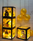 Halloween Balloon Boxes Black Transparent Box Block With Ghost Pumpkin Horror Sticker Gift For Halloween Party Decor Supply