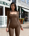 Seamless Jumpsuit Long Sleeve Shapewear Hip Lift Yoga Jumpsuit Sports Jumpsuit Bodysuits