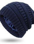 Hats Women's Protective Hairstyles, Warm Woolen Knit Satin Hats