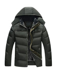 Men's Winter Solid Color Hooded Plush Warm Cotton Jacket