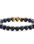 Tiger Eye Couple Bracelets Matte Black Agate Beads Bracelet