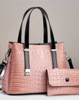 Women's Fashion Crocodile Pattern Large Capacity Combination Bags