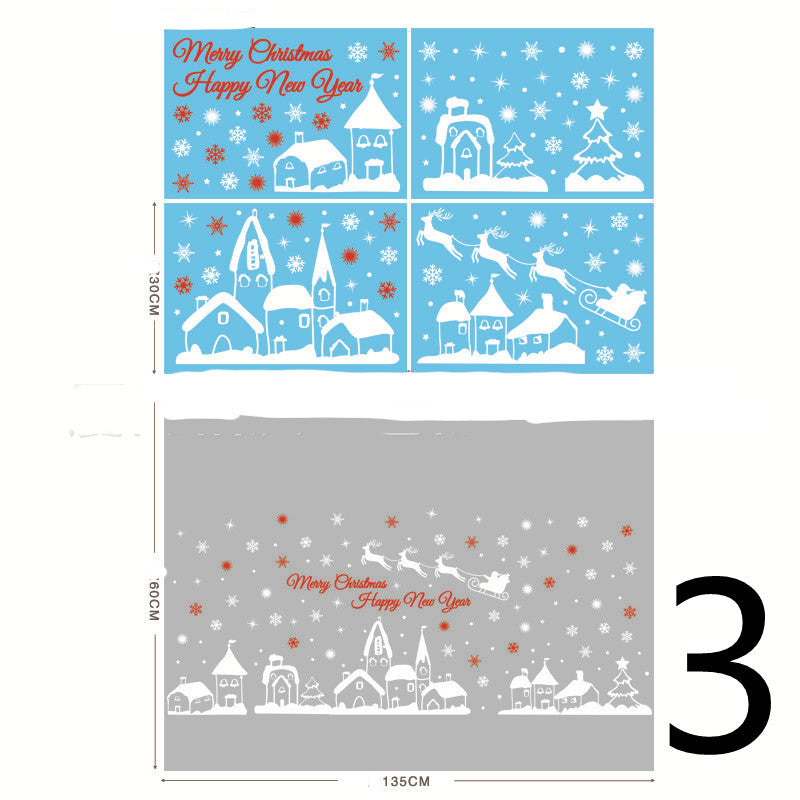 Christmas Decorations Glass Electrostatic Stickers