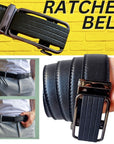 Men's Ratchet Belt Leather Mens Belt With Slide Buckle Ratchet Belts For Men USA