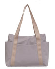 New Japanese Style Solid Color Tote Bag Shoulder Bag Casual Simple Canvas Handbag