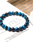 Of 8mm Semi-precious Stone Blue Tiger Stone Handmade Jewelry Couple Bracelet