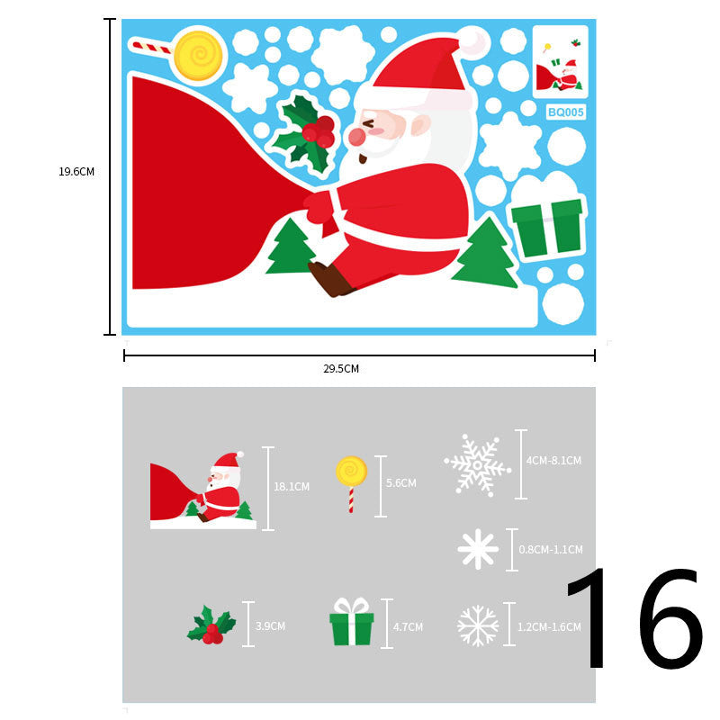 Christmas Decorations Glass Electrostatic Stickers