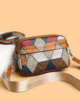 Retro Fashion Stitching Contrast Color Small Square Bag