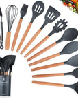 Silicone Kitchenware With Wooden Handle