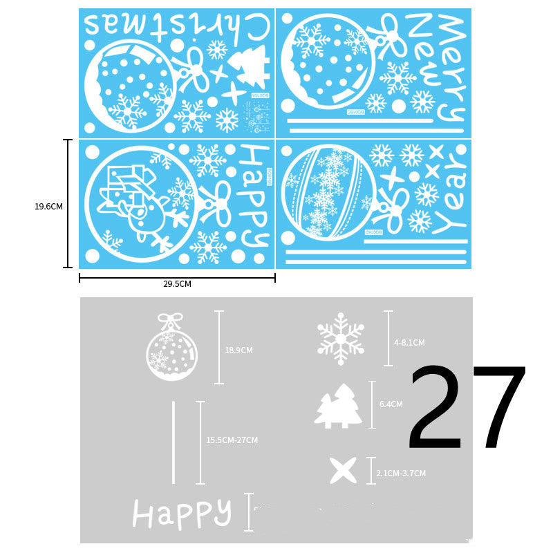 Christmas Decorations Glass Electrostatic Stickers