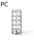 Nordic Crystal Lamp USB Table Lamps Bedroom Touch Dimming Atmosphere Diamond Night Light Rose Projector Lamp Decor