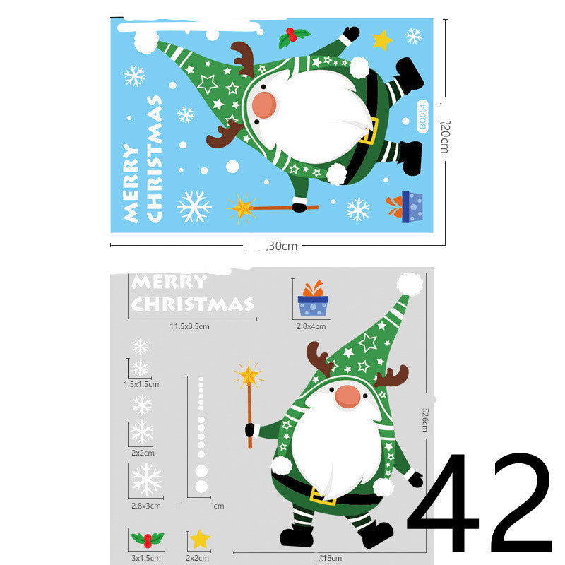 Christmas Decorations Glass Electrostatic Stickers