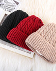 Winter Mohair Women Fleece Knitted Beanie