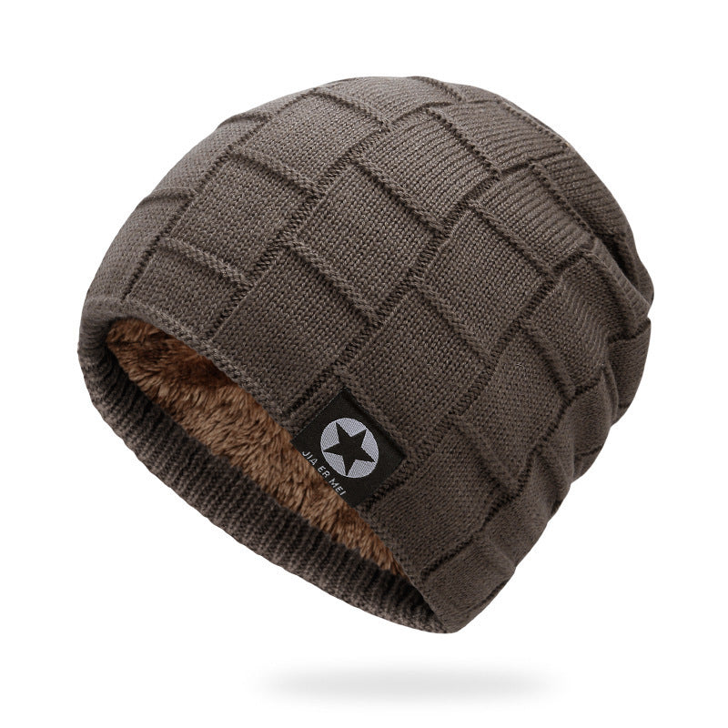 Hat Men Winter Thick Woolen Yarn