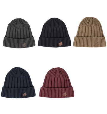 Velvet Short Cuffed Pullover Knitted Beanie Hat