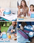 Foldable Electric Kettle, Camping Kettle, Mini Travel Kettle, Silicone Electric Water Boiler, Tea, Coffee Kettle, Collapsible Kettle With Separable Power Cord For Outdoor Hiking Camping, Blue