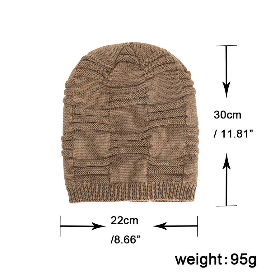 Fleece Three Stripes Knitted Beanie Hat