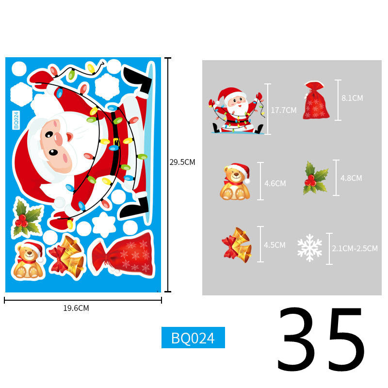 Christmas Decorations Glass Electrostatic Stickers