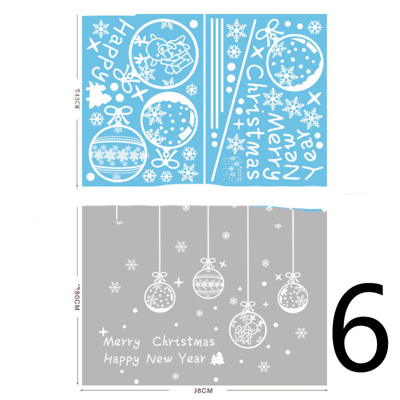 Christmas Decorations Glass Electrostatic Stickers