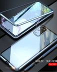 Samsung Galaxy Note 20 Tempered Glass Built-in Magnet Metal Bumper Case