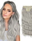 Synthetic Long Wavy Clip Hair Extensions