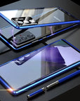 Samsung Galaxy Note 20 Tempered Glass Built-in Magnet Metal Bumper Case