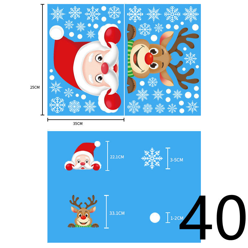 Christmas Decorations Glass Electrostatic Stickers