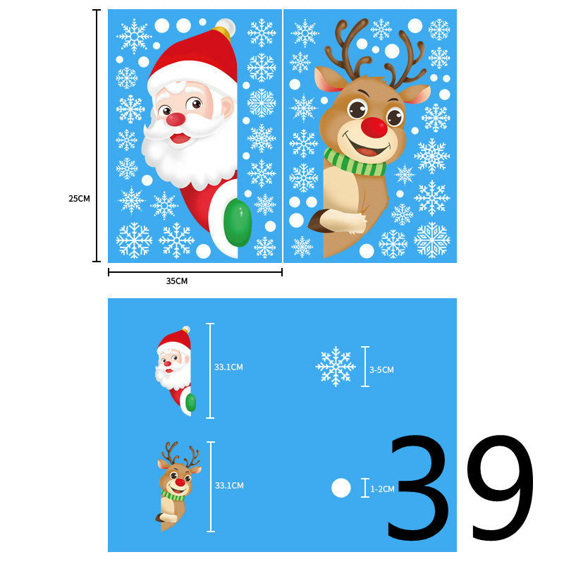 Christmas Decorations Glass Electrostatic Stickers