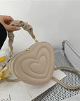 Fashion Love Heart Shape Shoulder Bag Small Handbags Designer Crossbody Bags for Women Solid Pu Leather Top Handle Bag