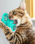 New Windmill Cat Toys Cute Rotating Interactive Cat Toy - Indoor Windmill Cat Toy With Suction Cup Catnip & Jagged Teeth Middle Ball, Smart Kitten Rotating Spinner Exercise Toy, Toothbrush & Massager