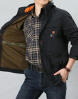 Cross-border AliExpress jacket men's mid-length casual outdoor hooded plus size jacket men's jacket spring and autumn