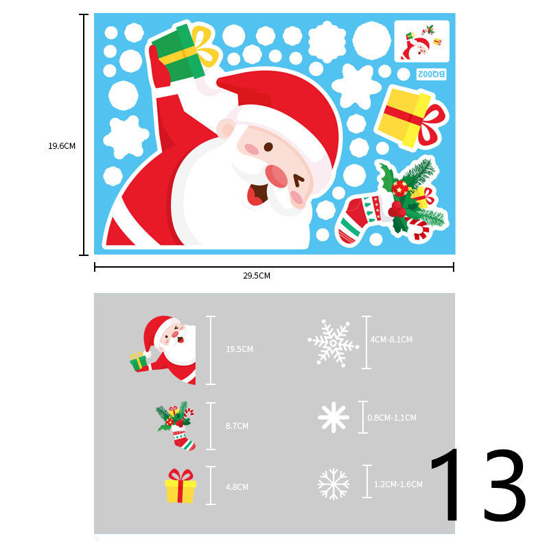 Christmas Decorations Glass Electrostatic Stickers