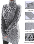 Turtleneck Twist Knitted Sweater Dress