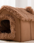 Foldable Dog House Pet Cat Bed Winter Dog Villa Sleep Kennel Removable Nest Warm Enclosed Cave Sofa Pets Supplies