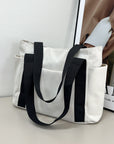 New Japanese Style Solid Color Tote Bag Shoulder Bag Casual Simple Canvas Handbag