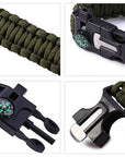 Emergency Paracord Bracelets, Survival Bracelet With Embedded Compass Whistle Survival Fire Starter Scraper Accessories, Suit For Hiking, Camping, Fishing And Hunting