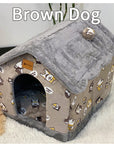 Foldable Dog House Pet Cat Bed Winter Dog Villa Sleep Kennel Removable Nest Warm Enclosed Cave Sofa Pets Supplies