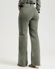 Slim Fit Stretch Fashion Solid Color Frayed Flared Pants