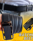 Men's Ratchet Belt Leather Mens Belt With Slide Buckle Ratchet Belts For Men USA