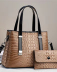 Women's Fashion Crocodile Pattern Large Capacity Combination Bags