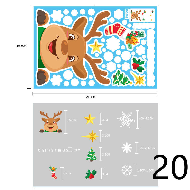 Christmas Decorations Glass Electrostatic Stickers