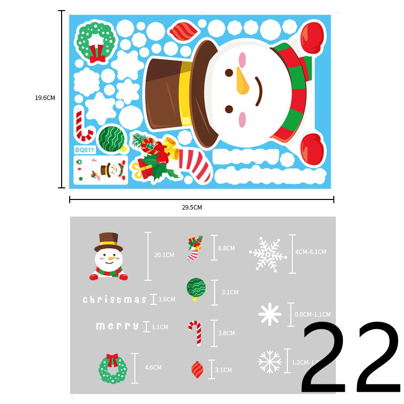 Christmas Decorations Glass Electrostatic Stickers