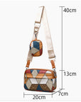 Retro Fashion Stitching Contrast Color Small Square Bag