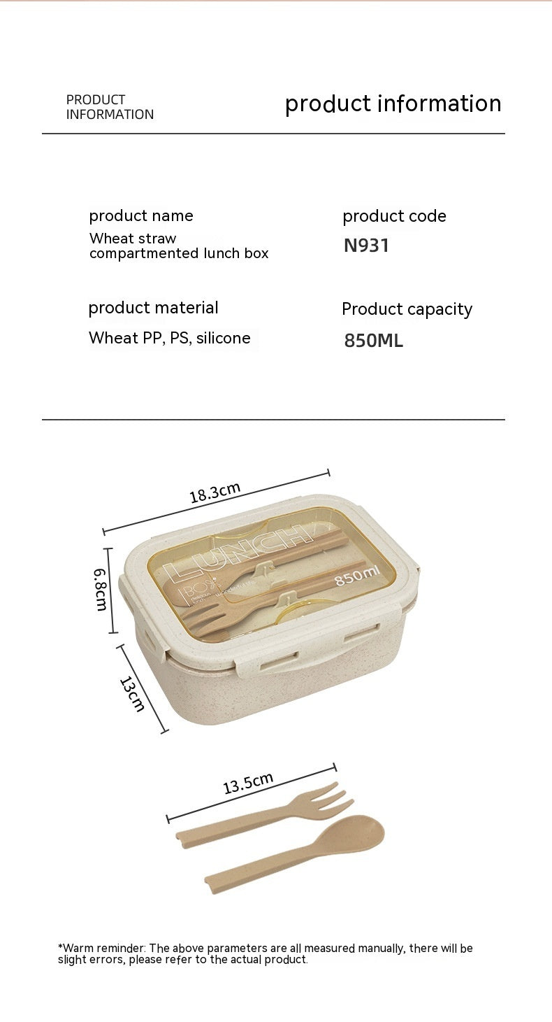 Wheat Straw Insulated Lunch Student Convenient Lunch Box