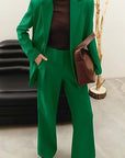 Women's Fashion Casual Solid Color Coat Trousers Suit